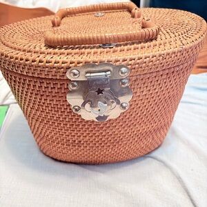 Vintage Woven Grass Basket- picnic, party, storage, decor.